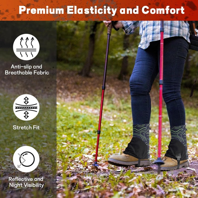 EOJDDPA Trail Gaiters, Low Shoes Gaiters, Boots Breathable, Boots Gators for Running, Gators for Hiking Boots, Gaiters for Hiking Men Women, Fit Shoe US 5-9 - Image 4